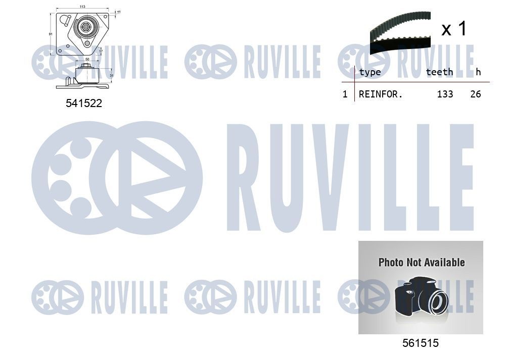 RUVILLE Pompa acqua + Kit cinghia Poly V 56305802 56305802 Kit cinghie poly-v HONDA ACCORD RUVILLE costo