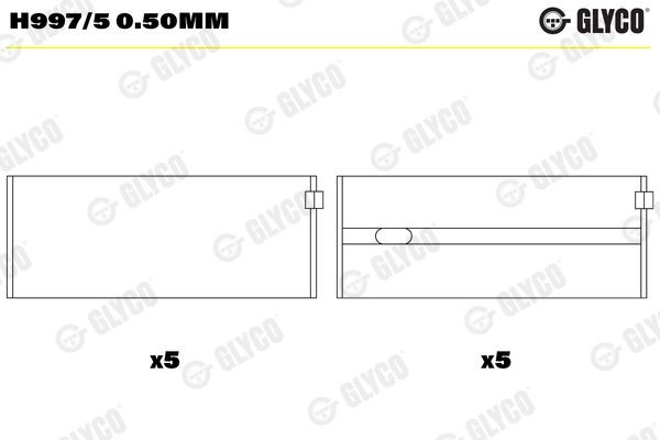 GLYCO Väntvõlli laager H997/5 0.50mm GLYCO H997/5 0.50mm Väntvõlli laager Mercedes W124 originaal hind