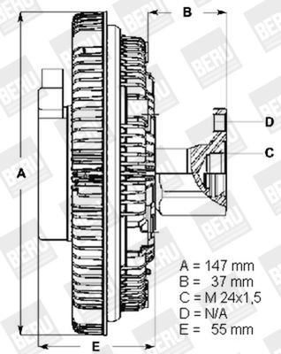BERU Sajūgs, Radiatora ventilators LK003 LK003 Sajūgs radiatora ventilators AUDI A4 BERU