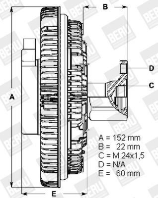 BERU Koppeling, radiateurventilator LK026 Ventilator koppeling BERU LAND ROVER LK026