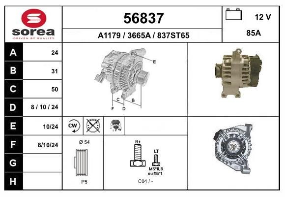 EAI Alternátor 56837 Alternátor EAI SPIDER 56837 lacné