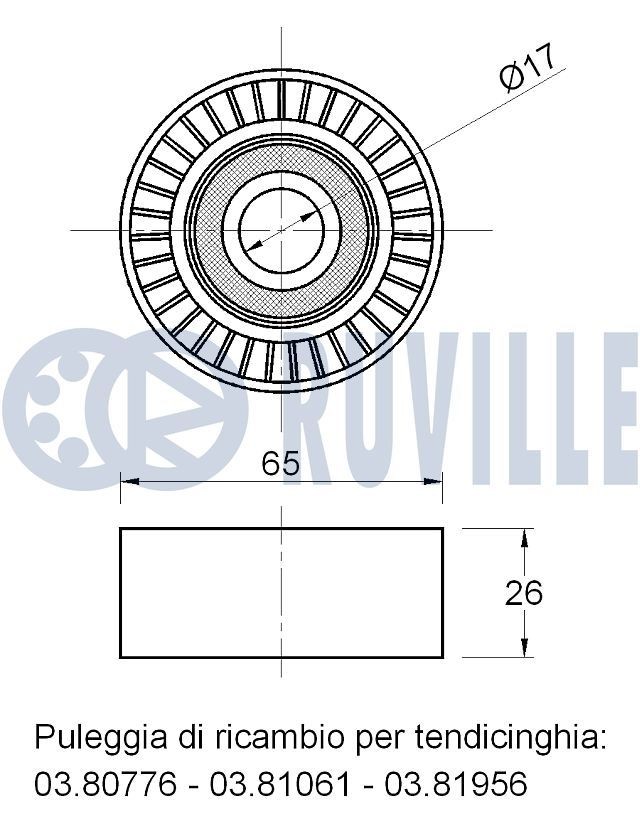 RUVILLE Napínacie rameno rebrovaného klinového remeňa 56978 Napínacie rameno RUVILLE Toyota CARINA 56978