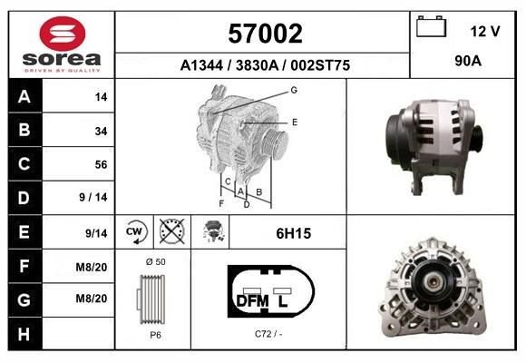 EAI Alternatore 57002 57002 Alternatore Volkswagen CRAFTER EAI costo