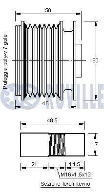RUVILLE Roda livre do alternador 57123 57123 Polia do alternador FORD USA MUSTANG RUVILLE