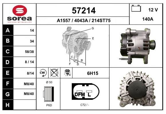 EAI Dynamo 57214 Dynamo EAI Audi Q2 57214