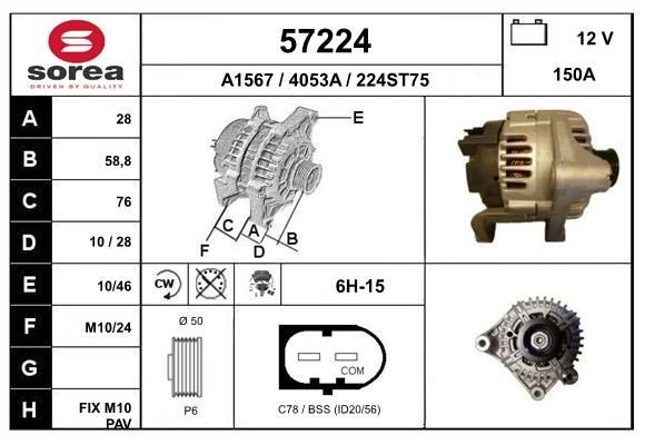 EAI Alternatore 57224 57224 Alternatore EAI BMW Serie 2 costo