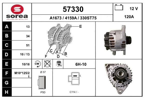 EAI Alternatore 57330 57330 costo Alternatore EAI HYUNDAI SANTA FE