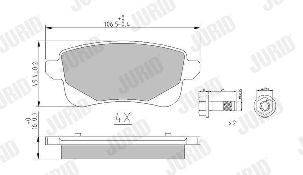 JURID Piduriklotsid 573660J Piduriklots JURID GALLOPER 573660J odav