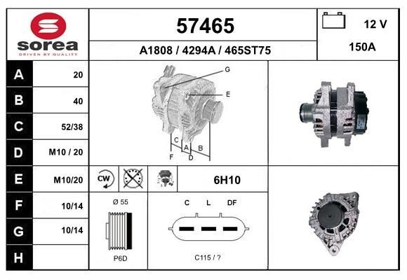 EAI Alternatore 57465 57465 costo Alternatore EAI HYUNDAI SANTA FE