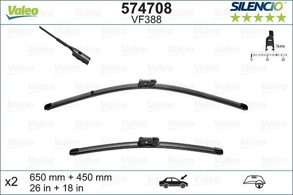 VALEO Ruitenwisser 574708 VALEO 574708 Ruitenreiniging Volkswagen Golf VIII Variant