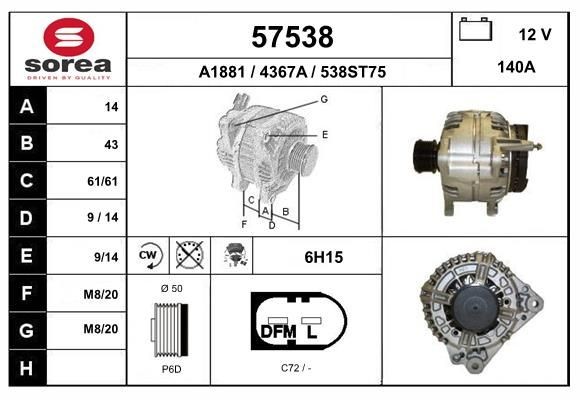 EAI Dynamo 57538 57538 Dynamo AUDI Q2 EAI