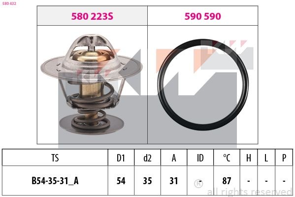 KW Θερμοστάτης, ψυκτικό υγρό 580 432 580 432 KW Θερμοστάτης Hyundai φθηνά