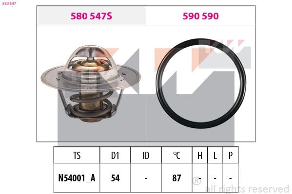 KW Termostats, Dzesēšanas šķidrums 580 547 Termostats DODGE KW 580 547