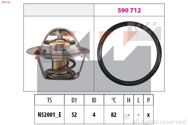 KW Termóstato, líquido de refrigeração 580 725 580 725 KW Termóstato de água Dodge baratos