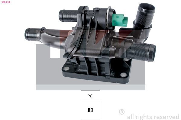 KW Termostat, kylvätska 580 734 580 734 Termostat KW PEUGEOT PARTNER