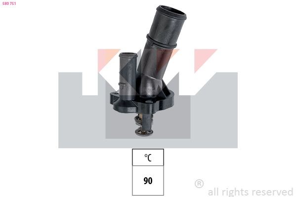 KW Thermostaat, koelvloeistof 580 751 Ford TRANSIT CUSTOM Koelwaterthermostaat KW 580 751