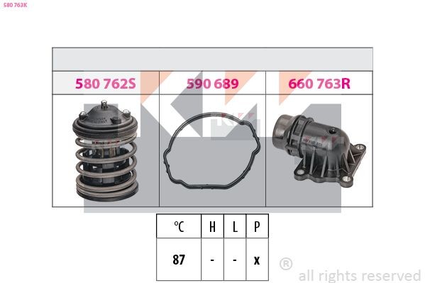 KW Termostat, kølemiddel 580 763K Termostat KW 7-serie 580 763K billig
