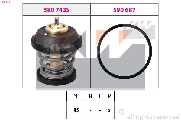 KW Thermostaat, koelvloeistof 580 799 KW Thermostaat SKODA 580 799