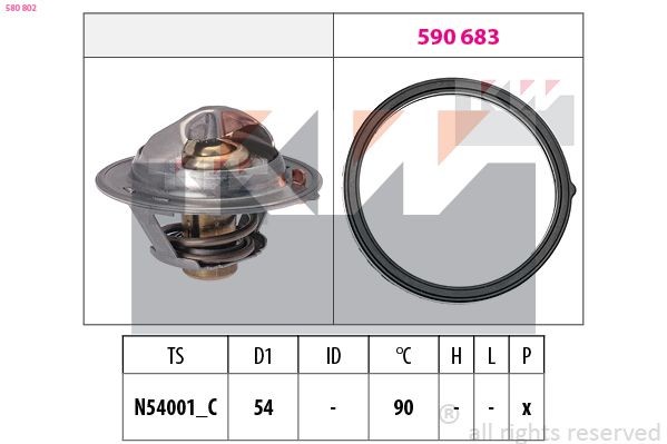 KW Θερμοστάτης, ψυκτικό υγρό 580 802 KW Θερμοστάτης HYUNDAI 580 802