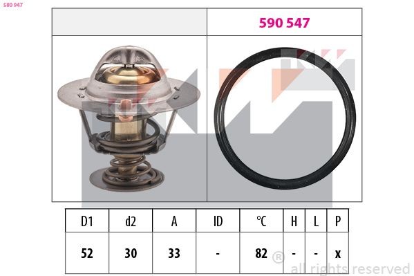 KW Termostaatti, jäähdytysneste 580 947 580 947 KW Termostaatti TOYOTA LAND CRUISER