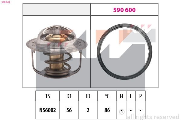KW Termostat, kylvätska 580 949 580 949 KW termostat Honda CITY
