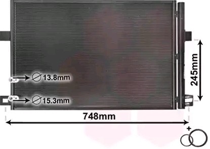 VAN WEZEL Kondensators, Gaisa kond. sistēma 58005369 Kondicionieru radiatori VAN WEZEL Volkswagen PHAETON *** IR PLUS *** 58005369