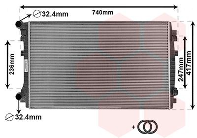VAN WEZEL Radiators, Motora dzesēšanas sistēma 58012338 VAN WEZEL 58012338 Ūdens radiatori Audi TT FV cena