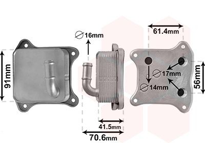 VAN WEZEL Radiador de óleo, óleo do motor 58013702 Radiador de óleo VAN WEZEL Volkswagen CADDY 58013702