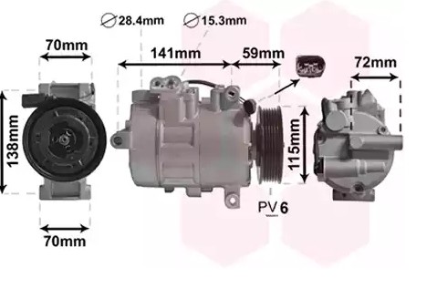VAN WEZEL Kompresor klimatizácie 5801K701 Sprężarka klimatyzacji VAN WEZEL CADDY 5801K701 lacné
