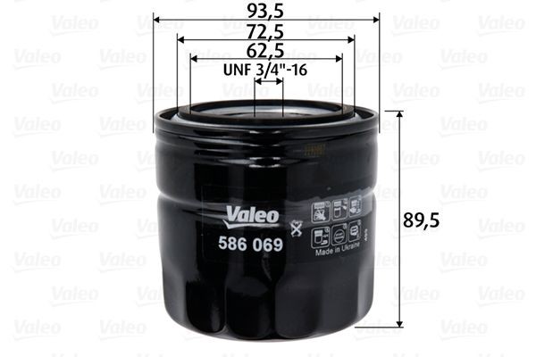 VALEO Oliefilter 586069 586069 Oliefilter van de motor DODGE DURANGO VALEO