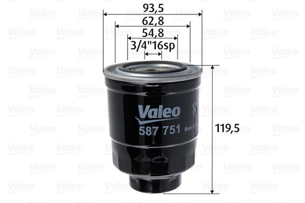 VALEO Filtro carburante 587751 Filtri carburante Toyota E15_ 587751 VALEO