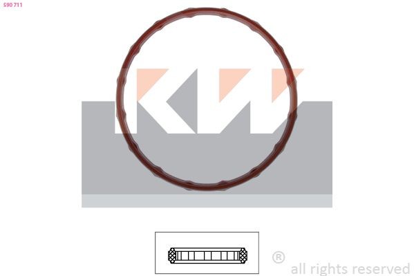 KW Φλάντζα, θερμοστάτης 590 711 Στεγανοποίηση KW Daihatsu CUORE 590 711