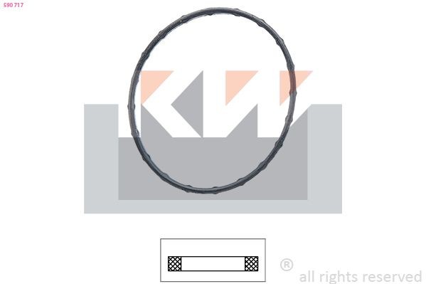 KW Pakking, thermostaat 590 717 Mercedes-Benz 124-serie Thermostaat pakking KW 590 717