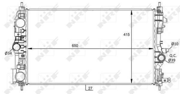 NRF Radiaator, mootorijahutus 59076 NRF 59076 Jahutusradiaator OPEL Zafira C Tourer (P12) odava hinnaga