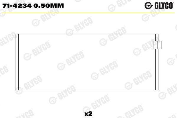 Kepsulaager GLYCO 71-4234 0.50mm GLYCO 71-4234 0.50mm CHRYSLER VOYAGER 1999 Kepsulaager