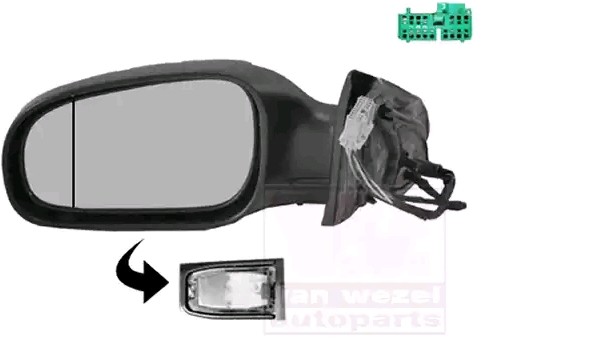 VAN WEZEL Vonkajżie spätné zrkadlo 5960807 VAN WEZEL 5960807 Spätné zrkadlo Kia PRIDE originálne