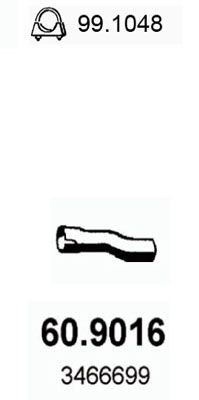 ASSO Tuyau d'échappement 60.9016 ASSO 60.9016 Tube d'échappement VOLVO 440 K (445) pas cher