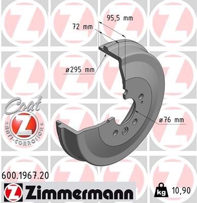 ZIMMERMANN Bremsetrommel 600.1967.20 600.1967.20 COAT Z Bremsetrommel ALFA ROMEO ALFETTA ZIMMERMANN
