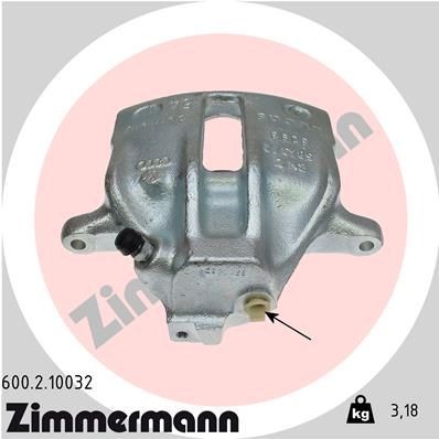 ZIMMERMANN Remklauw 600.2.10032 600.2.10032 Remklauw ZIMMERMANN AUDI QUATTRO