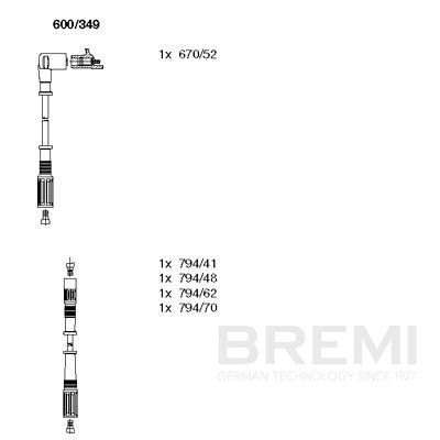 BREMI Bougiekabels 600/349 Bougie, kabelset BREMI DOBLO 600/349 goedkoop