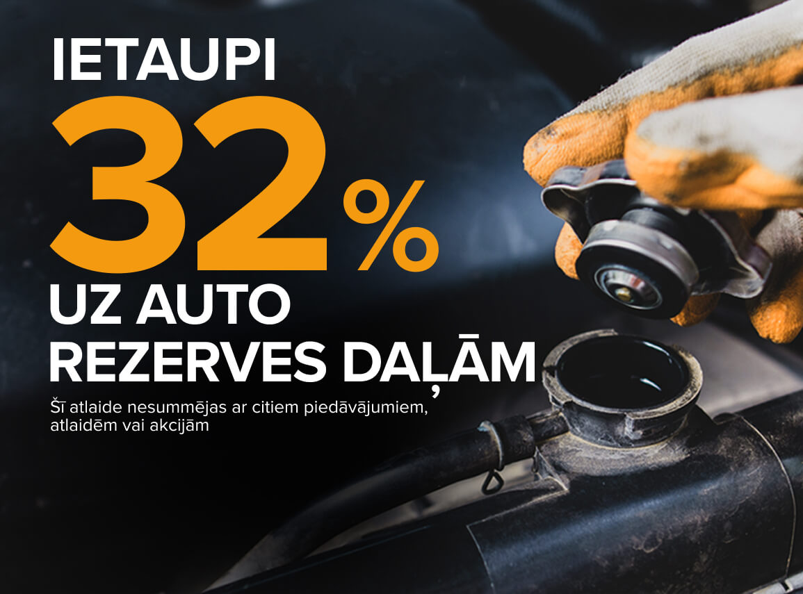 Ietaupi 32% uz auto rezerves daļām