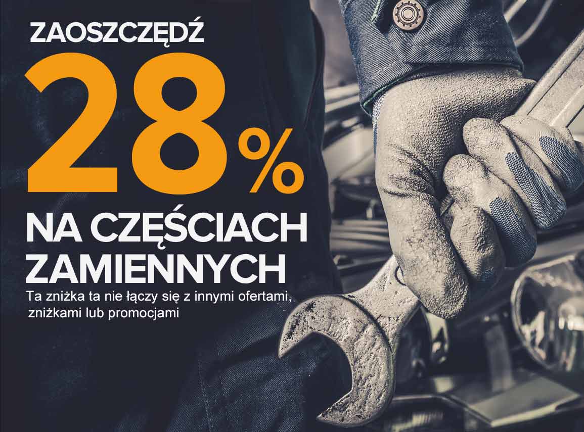 Zaoszczędź 28% na częściach zamiennych