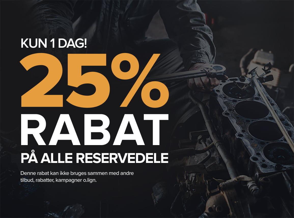 Spar 25% på reservedele