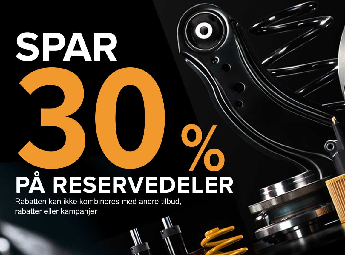 Spar 30% på reservedeler