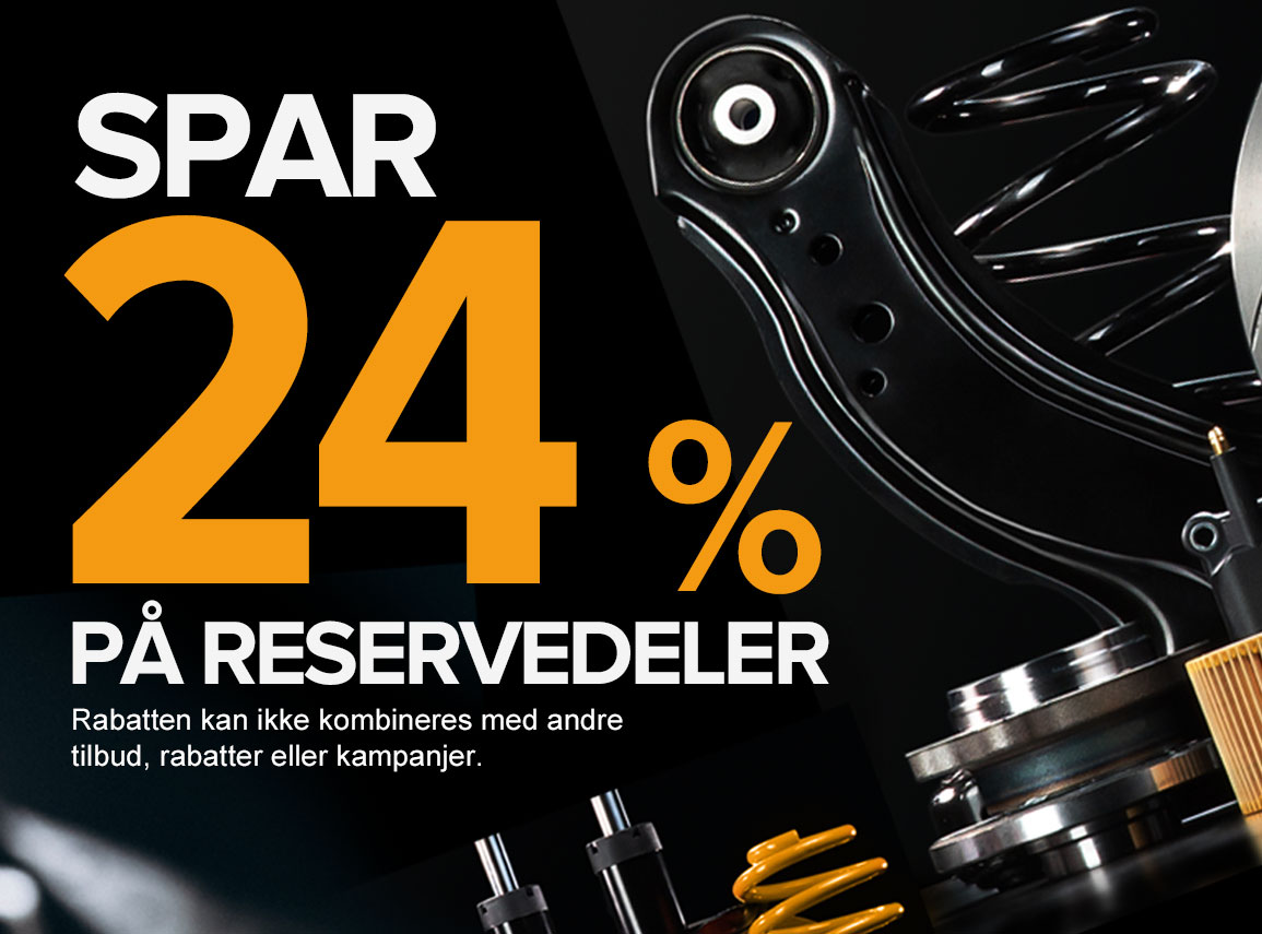 Spar 24% på reservedeler