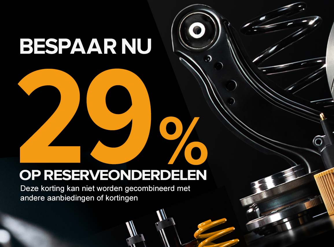 Bespaar nu 29% op reserveonderdelen
