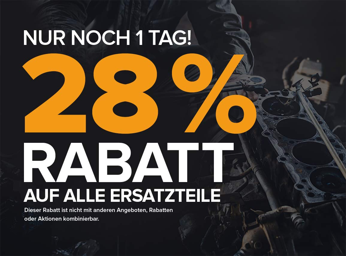 Sparen Sie 28% auf Ersatzteile!