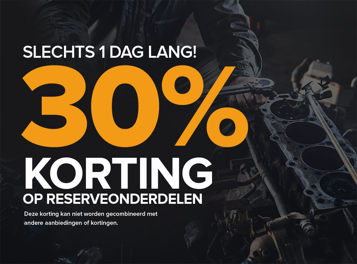 Bespaar nu 30% op reserveonderdelen