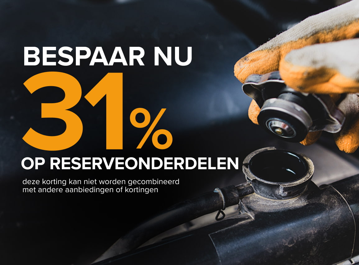 Bespaar nu 31% op reserveonderdelen
